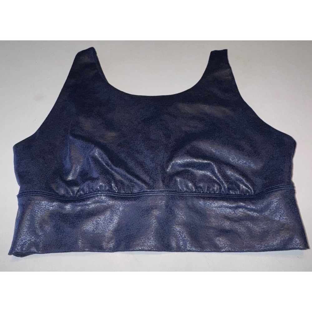 OFFLINE by Aerie Navy Blue Metallic Crackle Medium Support Sports Bra Medium